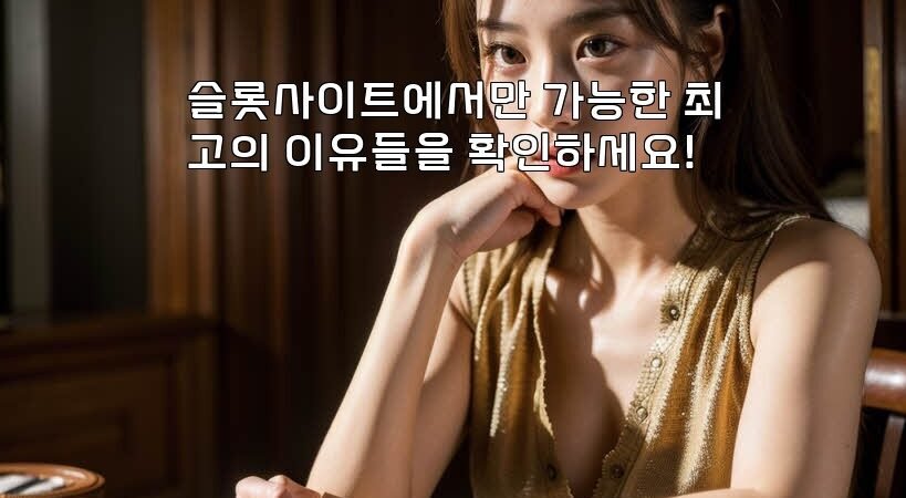 슬롯사이트에서만 가능한 최고의 이유들을 확인하세요!